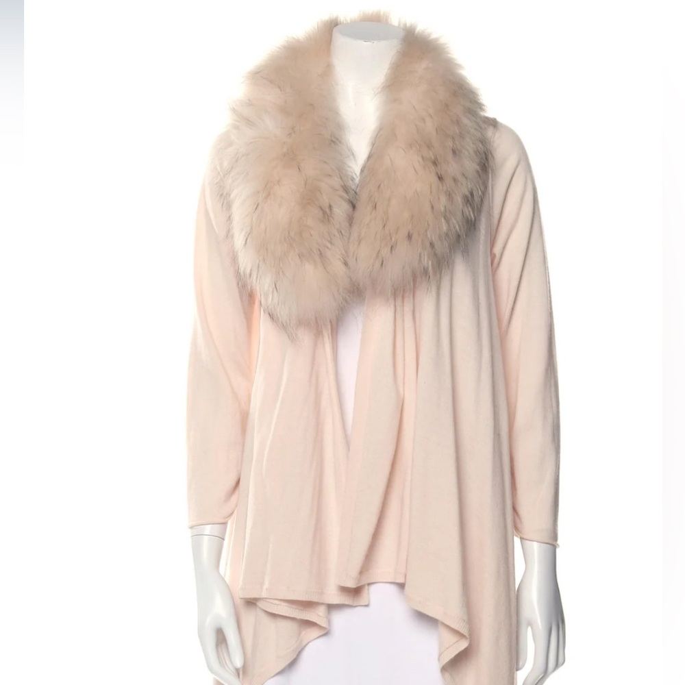 Alice and Olivia wool fur neck cardigan